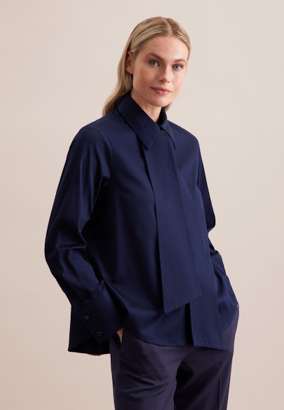 Chemisier évasé Uni in Bleu Foncé |  Seidensticker Onlineshop