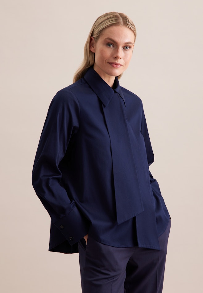 Schluppenbluse Uni in Dunkelblau | Seidensticker Onlineshop