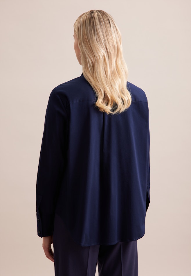 Schluppenbluse Uni in Dunkelblau | Seidensticker Onlineshop