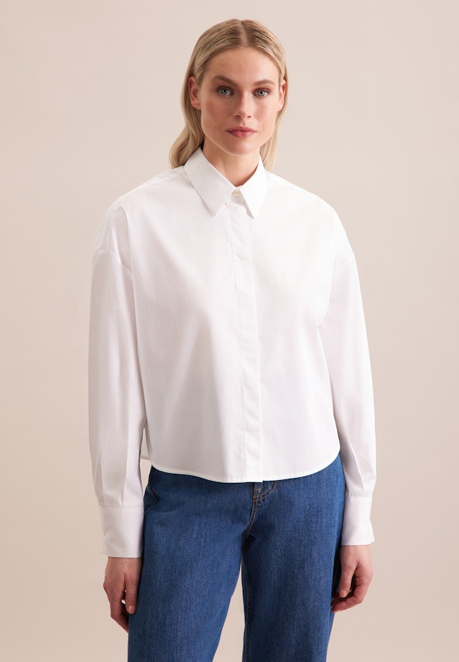 Hemdbluse Uni in Weiß | Seidensticker Onlineshop