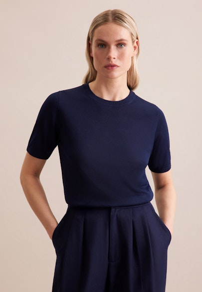 Crew Neck Pullover in Dark Blue |  Seidensticker Onlineshop