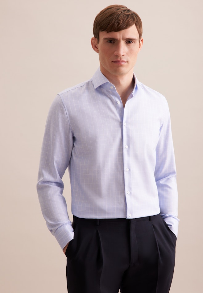 Slim Business Hemd Karo in Hellblau | Seidensticker Onlineshop