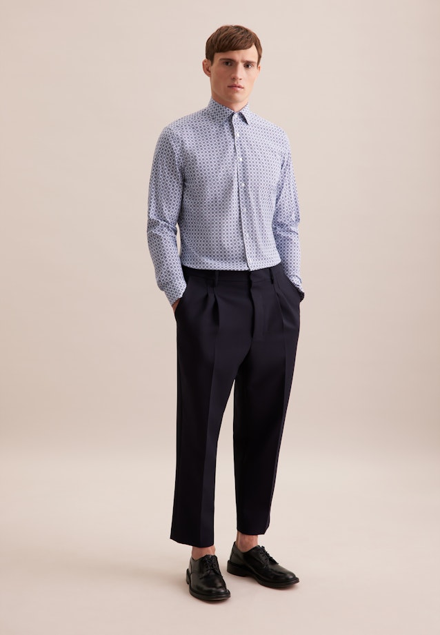 Slim Chemise Performance Imprimé in Bleu Clair |  Seidensticker Onlineshop