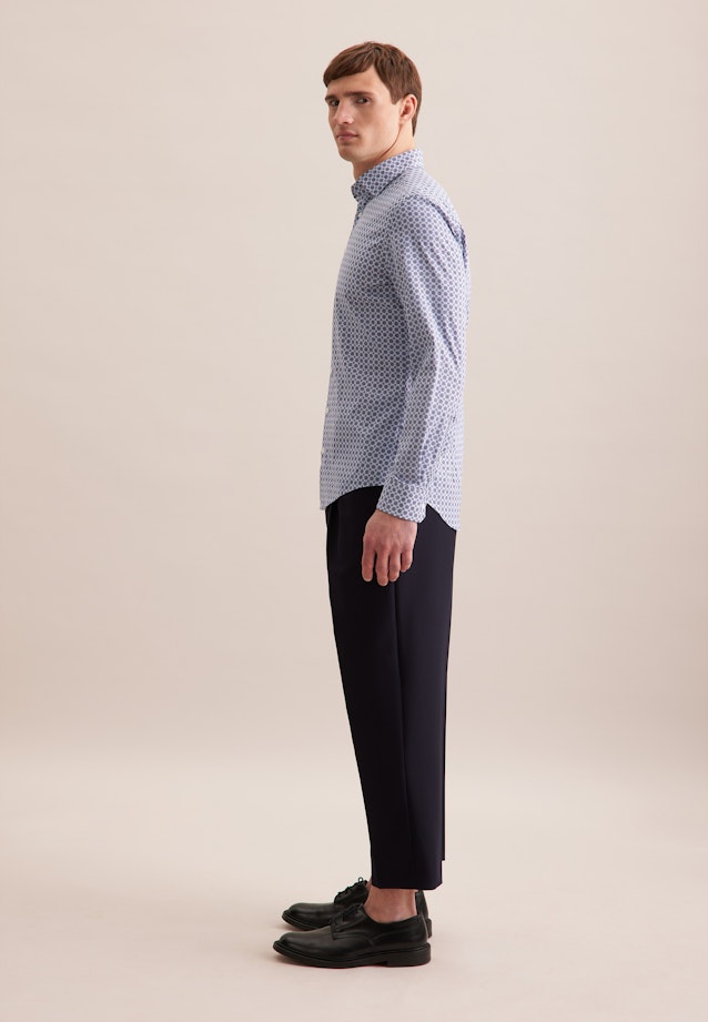 Slim Chemise Performance Imprimé in Bleu Clair |  Seidensticker Onlineshop