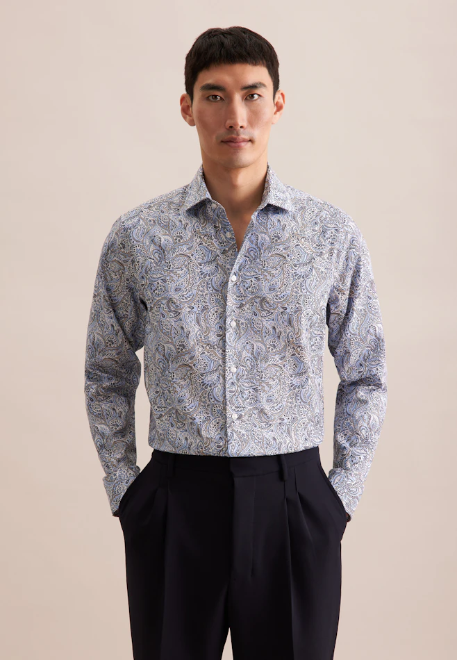 Regular Business Hemd Floral in Hellblau | Seidensticker Onlineshop