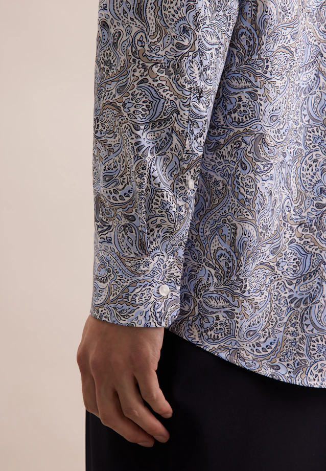 Regular Chemise d'affaires Floral in Bleu Clair |  Seidensticker Onlineshop