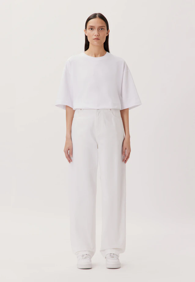 Oversized 5-Pocket Denim Uni in Weiß |  Seidensticker Onlineshop