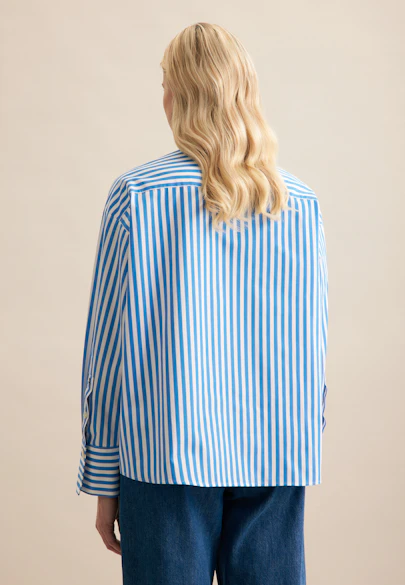 Hemdbluse Streifen in Mittelblau |  Seidensticker Onlineshop