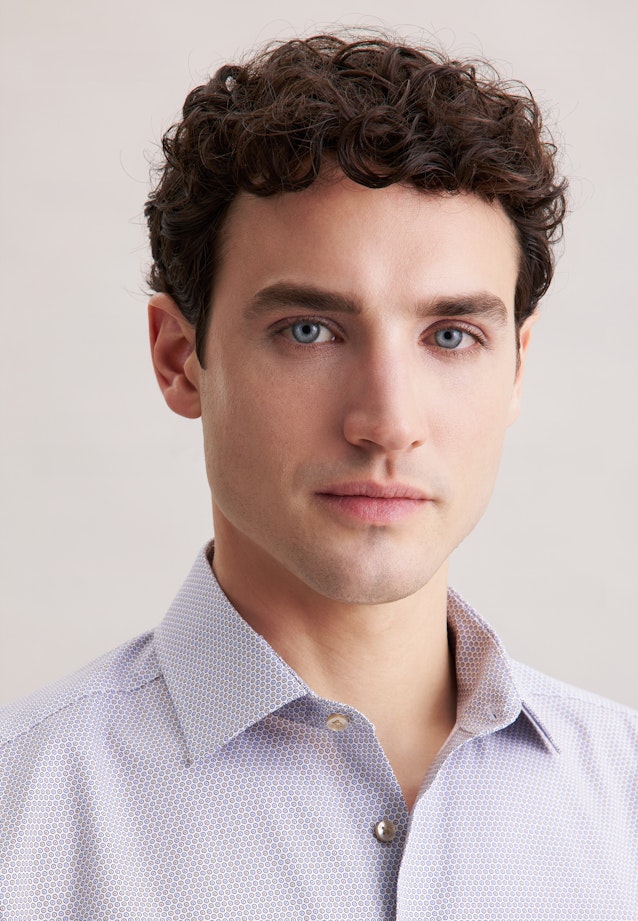 Comfort Business Hemd Druck in Beige |  Seidensticker Onlineshop