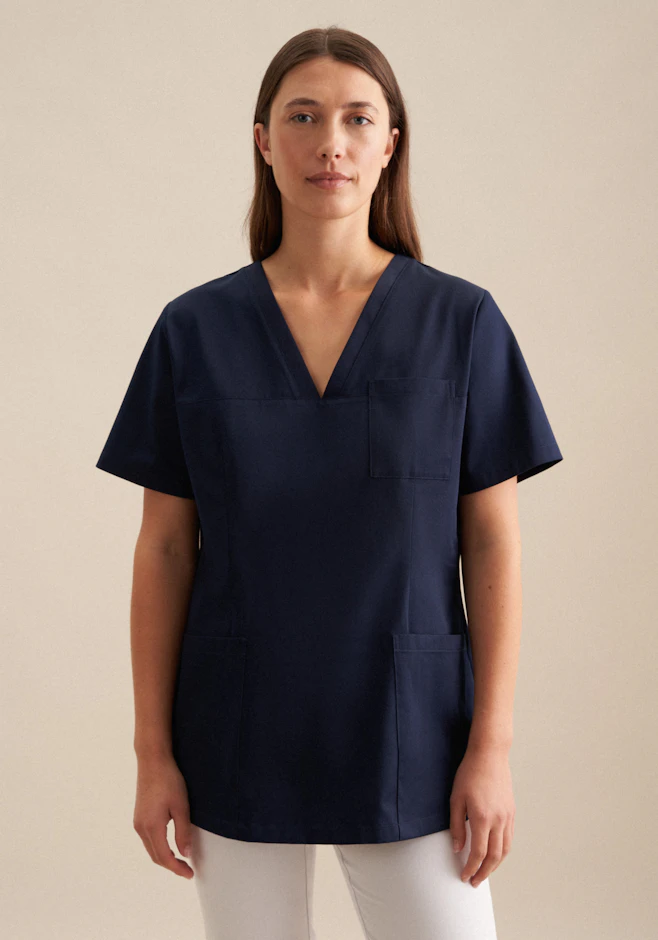 Kasack aus Baumwolltwill in Dunkelblau | Seidensticker Onlineshop