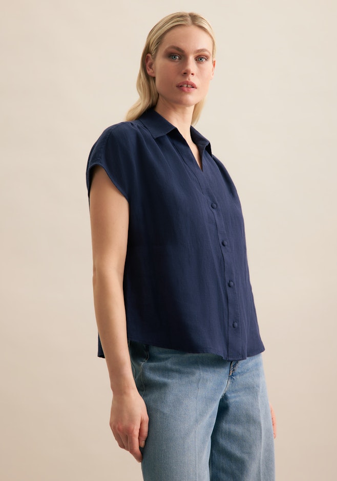 Hemdbluse Uni in Dunkelblau | Seidensticker Onlineshop