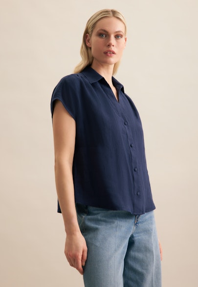 Hemdbluse Uni in Dunkelblau |  Seidensticker Onlineshop