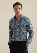 Slim Business Hemd Druck in Türkis |  Seidensticker Onlineshop