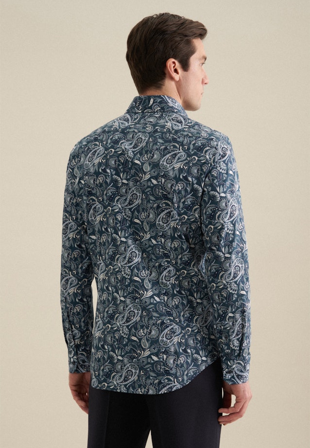 Slim Business Hemd Druck in Türkis |  Seidensticker Onlineshop