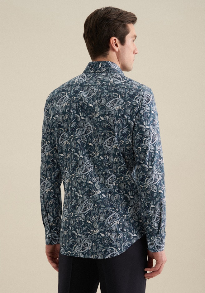 Slim Business Hemd Druck in Türkis | Seidensticker Onlineshop