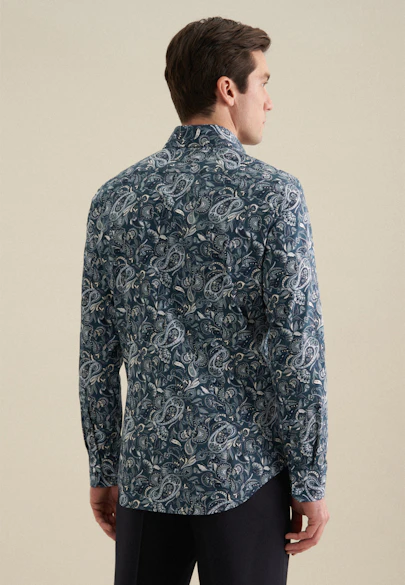 Slim Business shirt Print in Turquoise |  Seidensticker Onlineshop