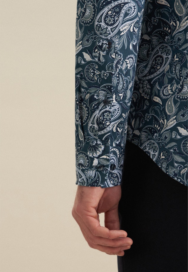 Slim Business Hemd Druck in Türkis |  Seidensticker Onlineshop