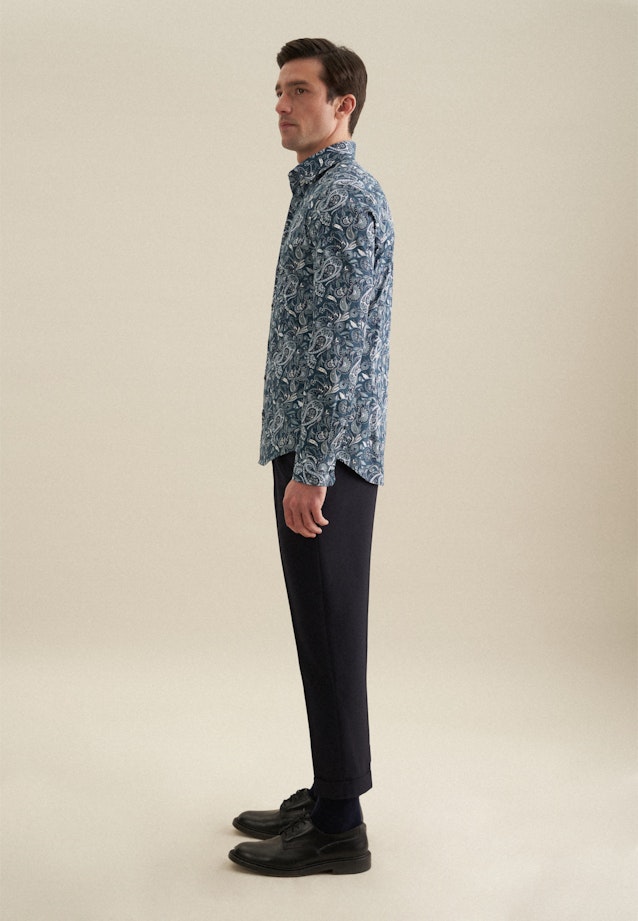 Slim Business Hemd Druck in Türkis |  Seidensticker Onlineshop