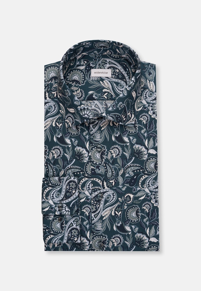 Slim Business shirt Print in Turquoise | Seidensticker online shop