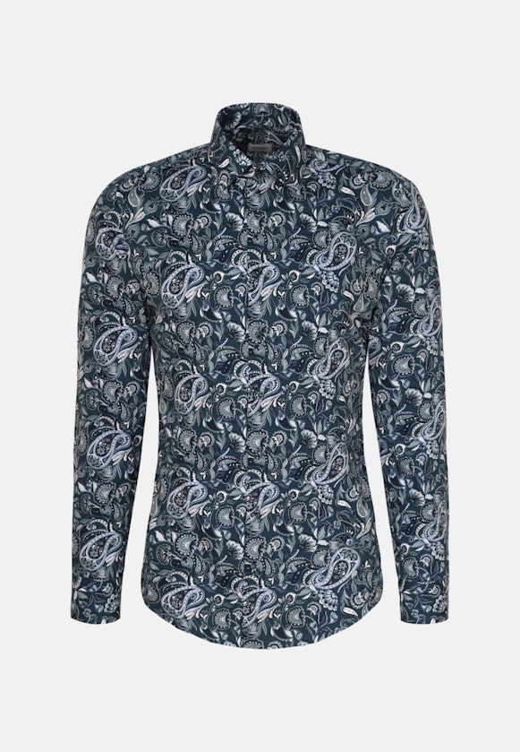 Slim Business Hemd Druck in Türkis |  Seidensticker Onlineshop