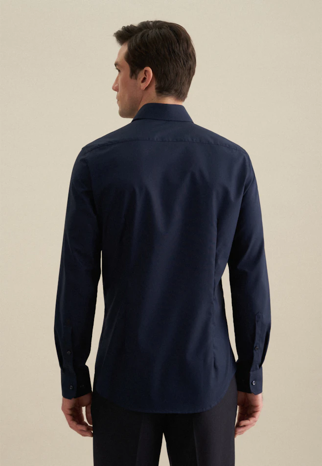 Shaped Business shirt Uni in Dark Blue | Seidensticker online shop