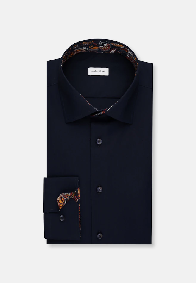 Shaped Chemise d'affaires Uni dans Bleu Foncé | Boutique en ligne Seidensticker