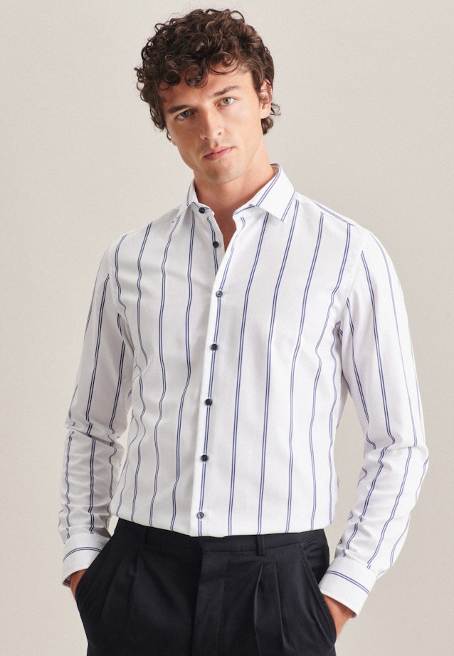 Slim Business Hemd Streifen in Dunkelblau |  Seidensticker Onlineshop