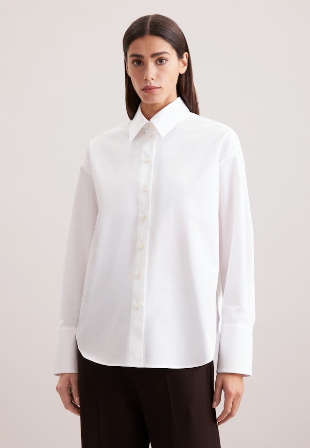 Longbluse Uni in Weiß |  Seidensticker Onlineshop