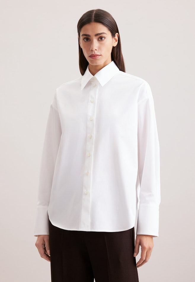 Chemisier long Uni dans Blanc | Boutique en ligne Seidensticker