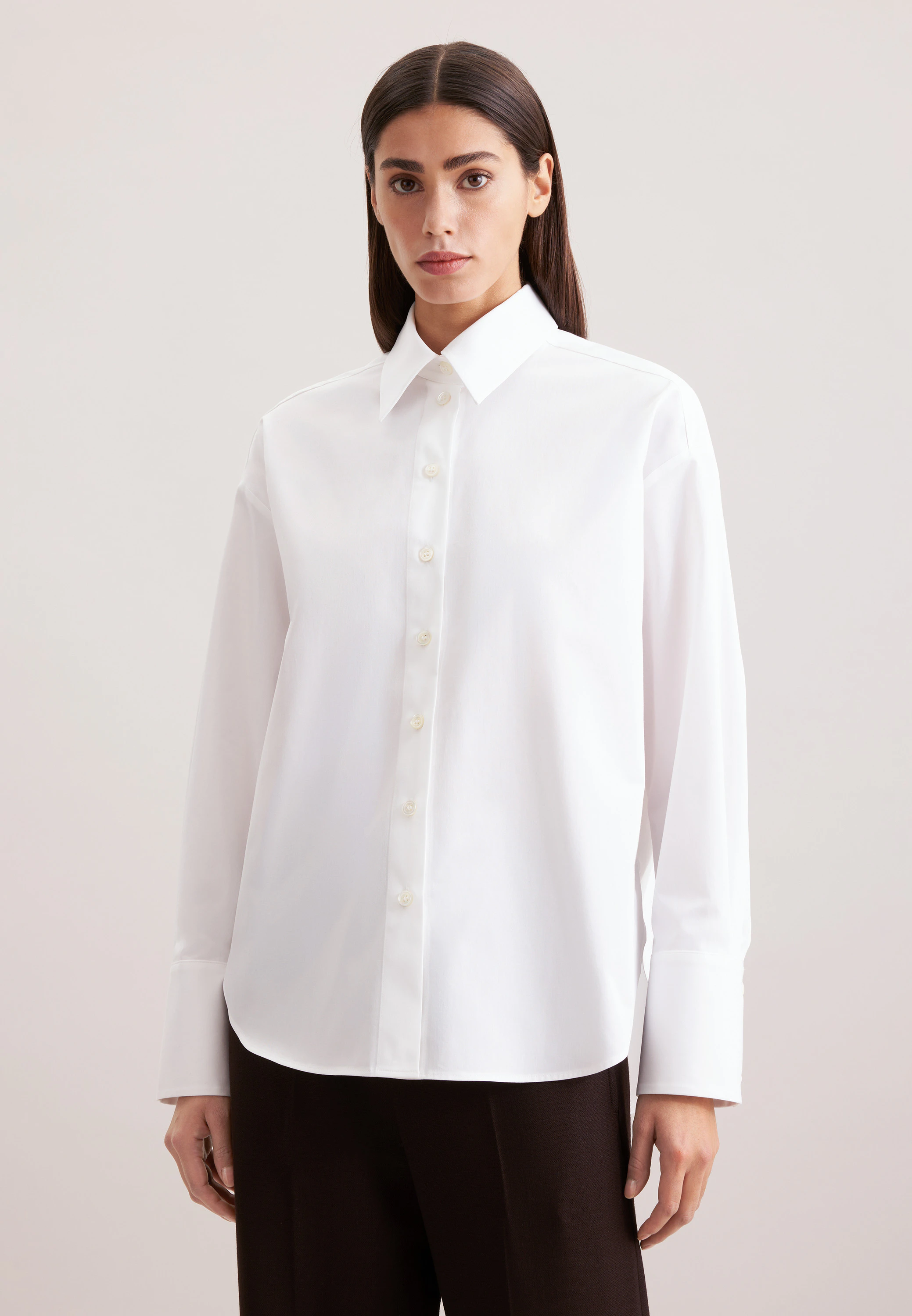 Longbluse Uni Weiß