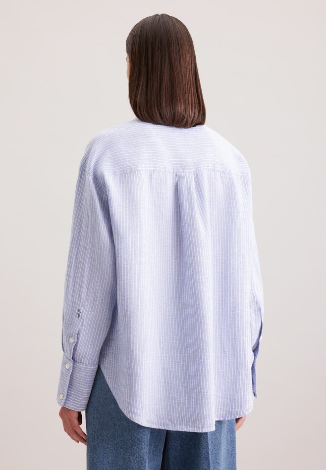 Longbluse Streifen in Mittelblau | Seidensticker Onlineshop