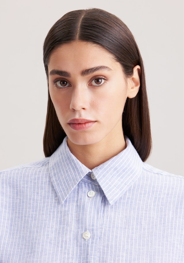 Chemisier long rayures in Bleu Moyen | Seidensticker Onlineshop