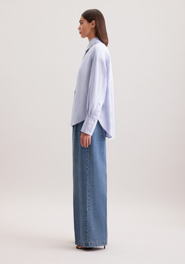 Chemisier long rayures in Bleu Moyen | Seidensticker Onlineshop