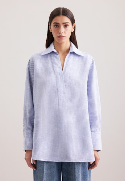 Chemisier à glissière rayures in Bleu Moyen |  Seidensticker Onlineshop