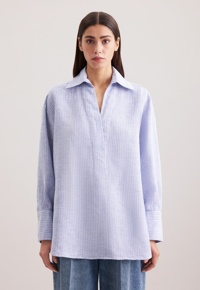 Schlupfbluse Streifen in Mittelblau | Seidensticker Onlineshop