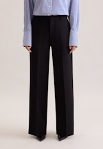 Gerade Hose in strukturierter Ware in Schwarz |  Seidensticker Onlineshop