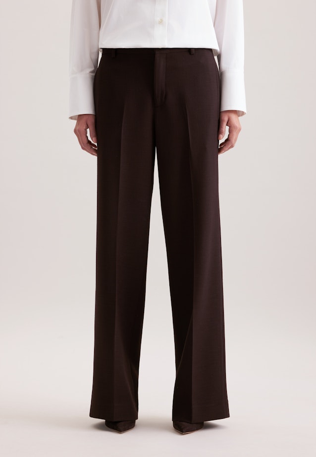 Gerade Hose in strukturierter Ware in Braun |  Seidensticker Onlineshop