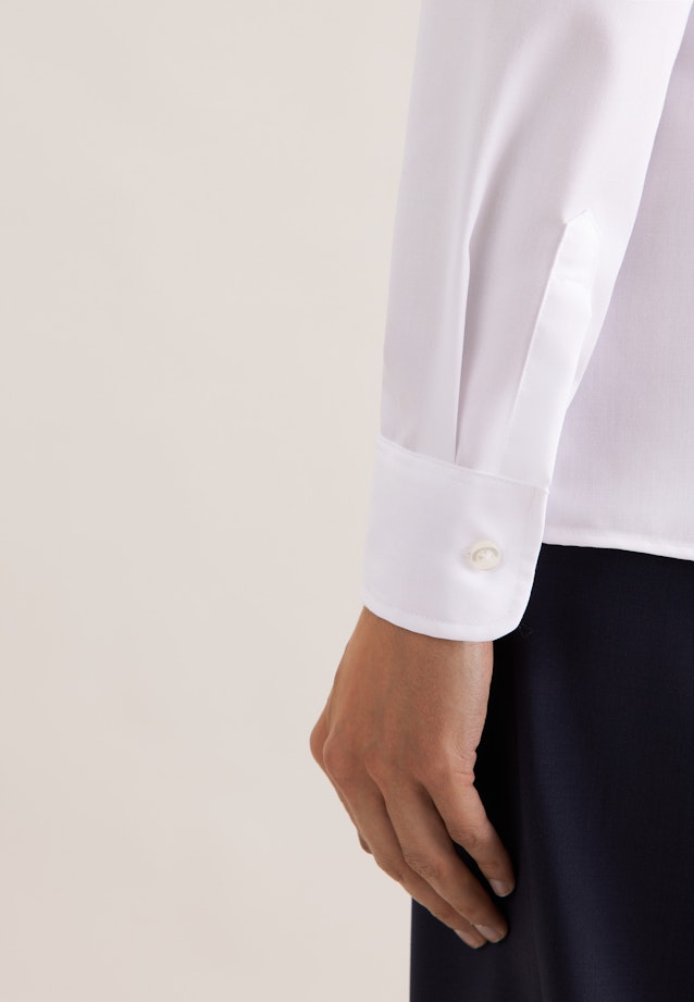 Slim Pilotenbluse Uni in Weiß |  Seidensticker Onlineshop