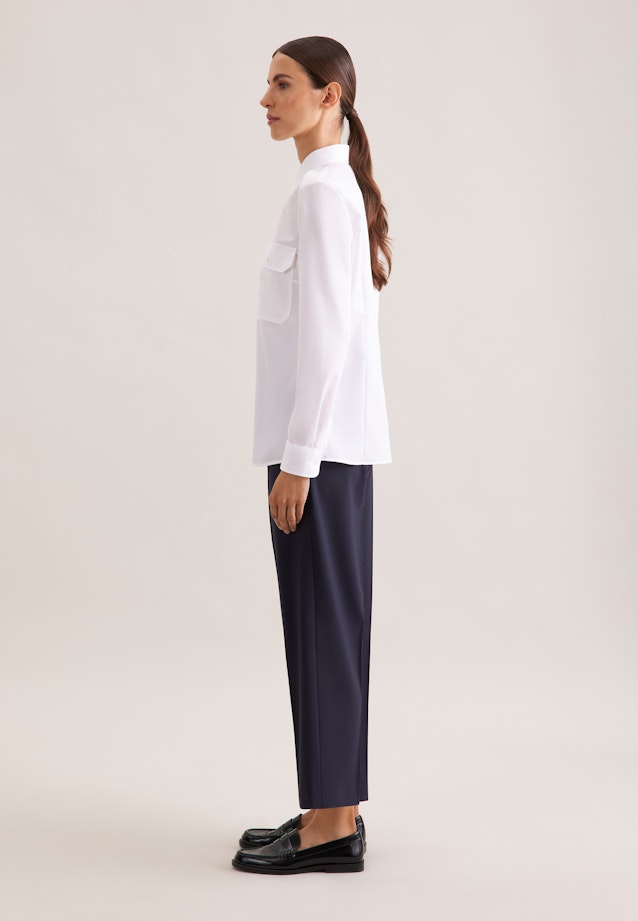 Slim Pilotenbluse Uni in Weiß |  Seidensticker Onlineshop