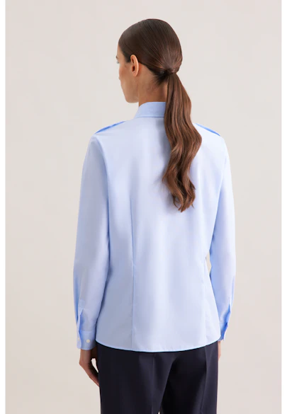 Slim Pilot Blouse Uni in Medium Blue |  Seidensticker Onlineshop