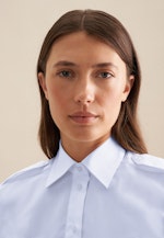 Chemisier chemise Uni in Bleu Moyen |  Seidensticker Onlineshop