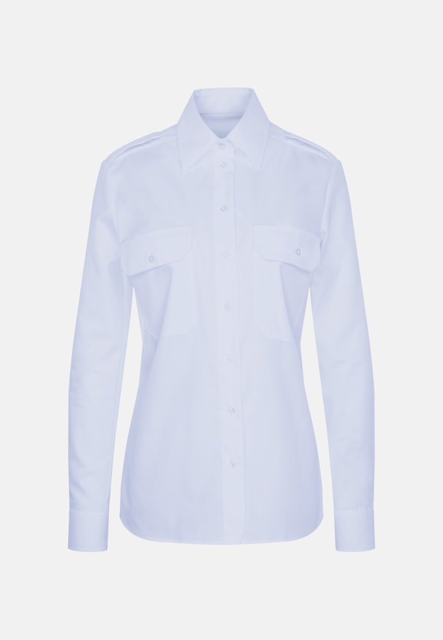 Chemisier chemise Uni in Bleu Moyen |  Seidensticker Onlineshop