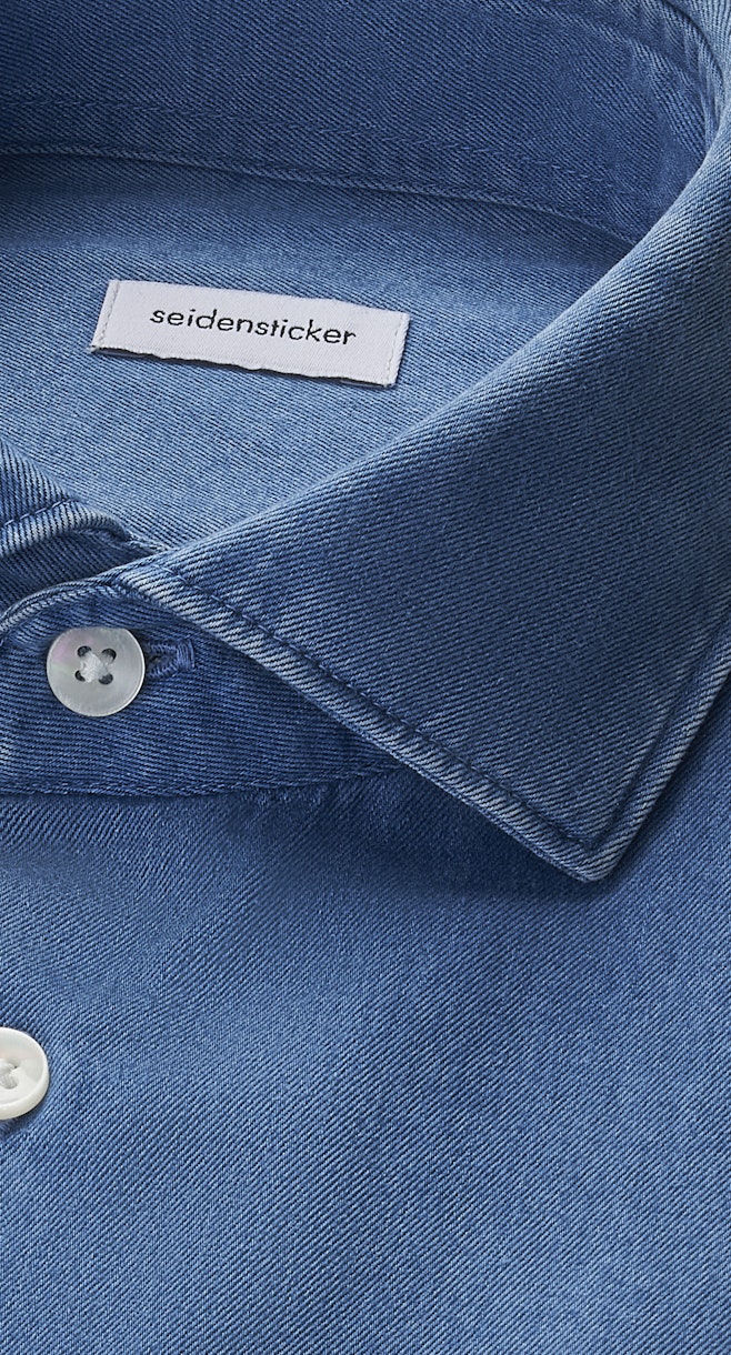 Slim Chemise en jean Denim dans Bleu Moyen | Boutique en ligne Seidensticker