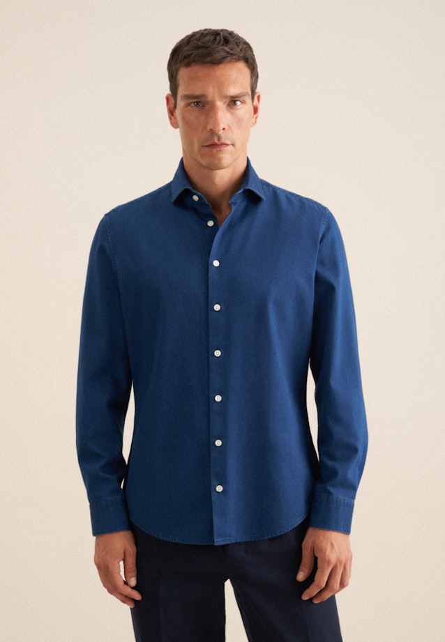 Slim Denimhemd Denim in Dunkelblau |  Seidensticker Onlineshop