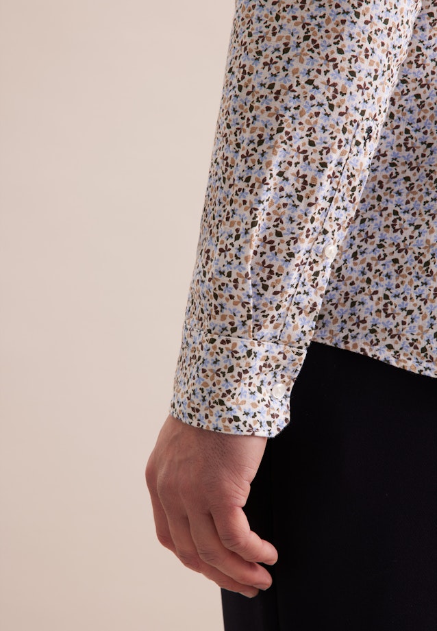 Slim Business Hemd Druck in Beige |  Seidensticker Onlineshop