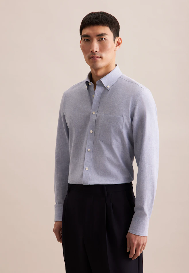 Slim Chemise décontractée Uni dans Bleu Clair | Boutique en ligne Seidensticker