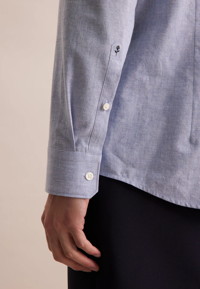 Slim Chemise décontractée Uni in Bleu Clair |  Seidensticker Onlineshop