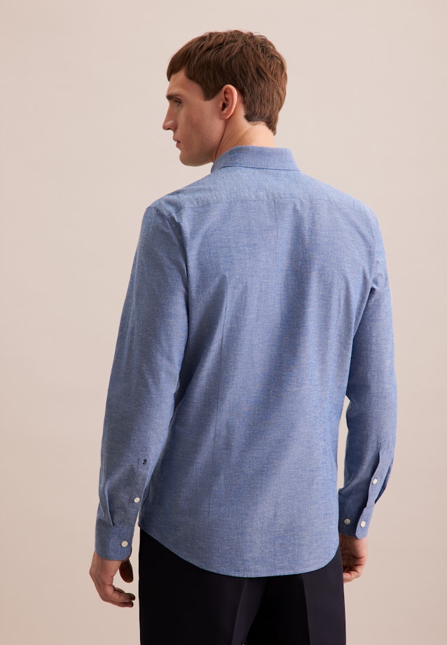 Slim Casual Hemd Uni in Mittelblau |  Seidensticker Onlineshop