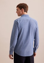 Slim Casual Hemd Uni in Mittelblau |  Seidensticker Onlineshop
