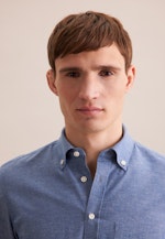 Slim Casual Hemd Uni in Mittelblau |  Seidensticker Onlineshop